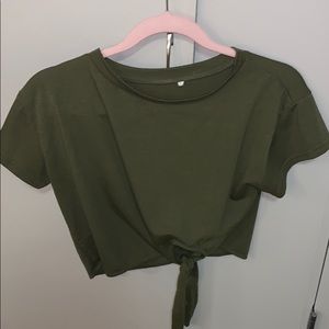 Olive green crop top